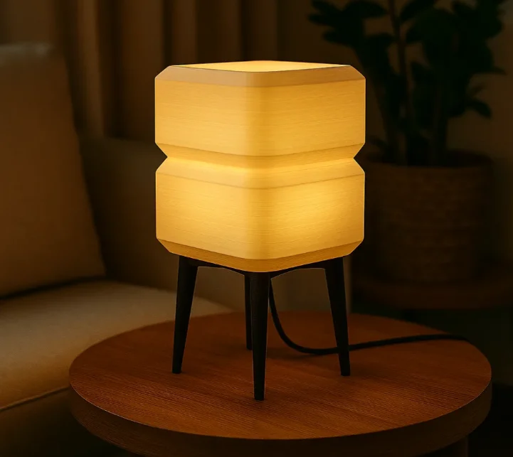 آباژور ایستاده Stack با طراحی مدرن و فرم لایه‌لایه در دکوراسیون مینیمال — تصویر 3