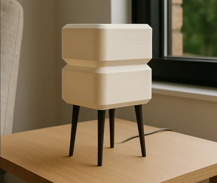 آباژور ایستاده Stack با طراحی مدرن و فرم لایه‌لایه در دکوراسیون مینیمال — تصویر 4